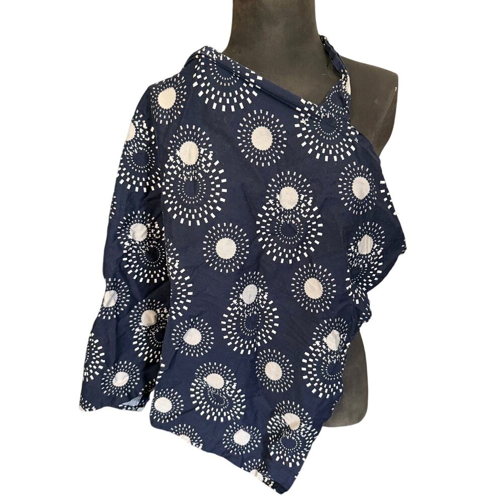 Udder Covers Women's Breast Feeding OS Blue White Cotton Adjustable Neck Straps